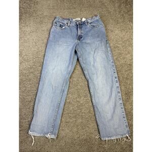 VTG Gap Jeans Womens 6 Blue Light Wash Straight Mid Rise Distressed Denim 28x24